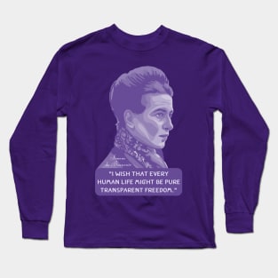 Simone de Beauvoir Portrait and Quote Long Sleeve T-Shirt